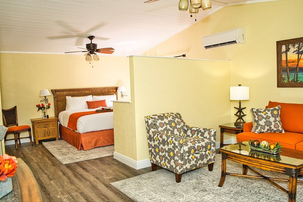 Large upstairs suite with sitting area and separate sleeping zone